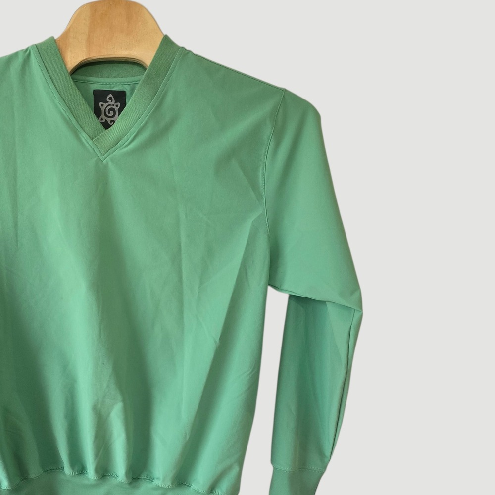 Turtleson Mens Golf Pullover V Neck Long Sleeve Green Size M